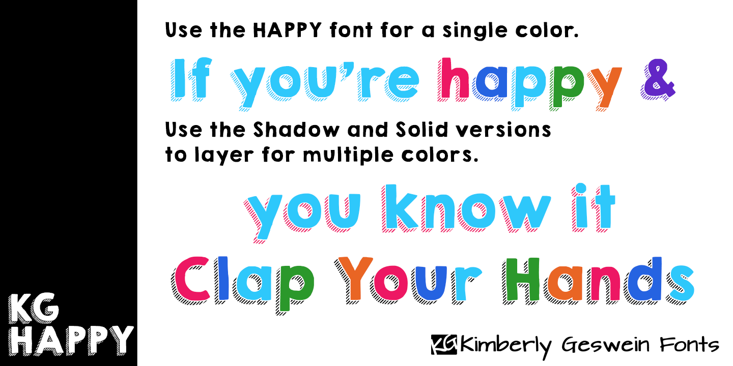 Beispiel einer KG HAPPY Shadows-Schriftart